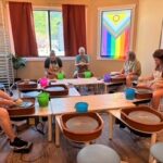 People creating objects on a pottery wheel as a work in progress